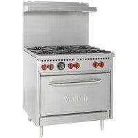 Vulcan SX36-6BP SX Series Liquid Propane 6 Burner 36" Range with Standard Oven - 198,000 BTU