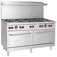 Vulcan SX60-10BN SX Series Natural Gas 10 Burner 60 inch Range with 2 Standard Ovens - 340,000 BTU