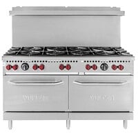 Vulcan SX60-10BN SX Series Natural Gas 10 Burner 60 inch Range with 2 Standard Ovens - 340,000 BTU