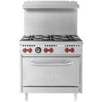 Cooking Performance Group S36-N Natural Gas 6 Burner 36 Range with  Standard Oven - 210,000 BTU