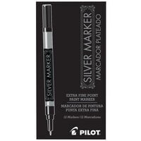 Pilot 41801 Creative Arts & Crafts Silver Ink with White Barrel 1mm Brush Tip Marker