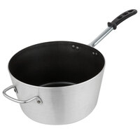 Vollrath 69307 Wear-Ever 7 Qt. Tapered Non-Stick Aluminum Sauce Pan with SteelCoat x3 and TriVent Black Silicone Handle