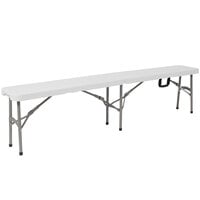 Flash Furniture DAD-YCD-183Z-2-GG 11 inch x 72 inch Granite White Heavy Duty Plastic Bi-Fold Folding Bench