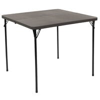 Flash Furniture DAD-LF-86-DG-GG 34 inch Square Dark Gray Commercial Duty Plastic Bi-Fold Folding Table