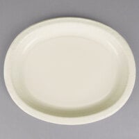 Creative Converting 433264 10" x 12" Ivory Oval Paper Platter - 96/Case