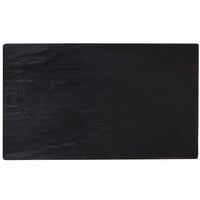 American Metalcraft FSLT08 Endurance 8 1/4" x 14 3/4" Flat Melamine Platter - Black Faux Slate