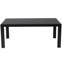 Flash Furniture HG-112364-GG Franklin 43 1/4 inch x 23 1/2 inch x 17 3/4 inch Sleek Black Glass Coffee Table with Black Metal Legs