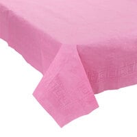 Creative Converting 711344 54" x 108" Candy Pink Tissue / Poly Table Cover - 6/Case