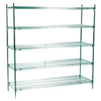 Metro 5A577K3 Stationary Super Erecta Adjustable 2 Series Metroseal 3 Wire Shelving Unit - 24 inch x 72 inch x 74 inch