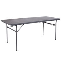 Flash Furniture DAD-LF-183Z-DG-GG 30" x 72" Rectangular Dark Gray Commercial Duty Plastic Bi-Fold Folding Table