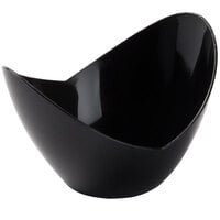 Fineline 6302-BK Tiny Temptations 3 1/2 inch x 2 5/8 inch Tiny Tureens Black Plastic Bowl - 240/Case