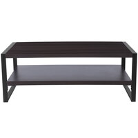 Flash Furniture NAN-JH-1731-GG Thompson 47 1/4 inch x 23 3/4 inch x 17 3/4 inch Rectangular Charcoal Wood Grain Finish Coffee Table with Black Metal Legs
