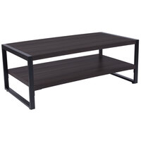 Flash Furniture NAN-JH-1731-GG Thompson 47 1/4 inch x 23 3/4 inch x 17 3/4 inch Rectangular Charcoal Wood Grain Finish Coffee Table with Black Metal Legs