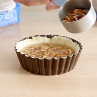 Gobel 4 inch x 1 1/8 inch Fluted Non-Stick Deep Tart / Quiche Pan with Removable Bottom
