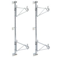Metro SW53C Super Erecta Chrome Double Level Post-Type Wall Mount End Unit for 24 inch Deep Shelf - 2/Pack