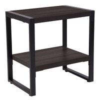 Flash Furniture NAN-JH-1733-GG Thompson 23 1/2 inch x 15 3/4 inch x 24 inch Rectangular Charcoal Wood Grain Finish End Table with Black Metal Legs
