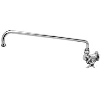 T&S B-0210 Wall Mounted Single Hole Pantry Faucet with 18 inch Swing Nozzle, Eterna Cartridge, and 4-Arm Handle - Cold