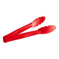 Cambro 9TGS404 Lugano 9" Red Scallop Grip Plastic Tongs
