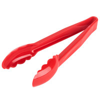 Cambro 9TGS404 Lugano 9 inch Red Scallop Grip Plastic Tongs