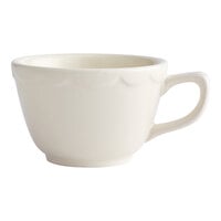 Acopa 7 oz. Ivory (American White) Scalloped Edge Stoneware Coffee Cup / Mug - 36/Case