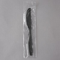 Visions Individually Wrapped Black Heavy Weight Plastic Knife - 1000/Case