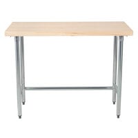 Advance Tabco TH2G-244 Wood Top Work Table with Galvanized Base - 24 inch x 48 inch