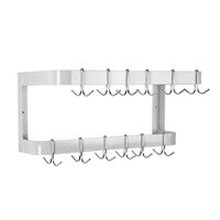 Advance Tabco GW-48 48 inch Powder Coated Steel Wall Mounted Double Line Pot Rack with 12 Double Prong Hooks