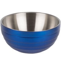 Vollrath 4659025 Double Wall Round Beehive 1.7 Qt. Serving Bowl - Cobalt Blue
