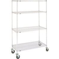 Metro Super Erecta N456BBR Brite Mobile Wire Shelving Unit with Rubber Casters 21" x 48" x 69"