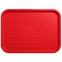 Carlisle CT121605 Cafe 12 inch x 16 inch Red Standard Plastic Fast Food Tray - 24/Case