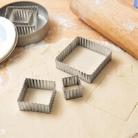 Ateco 5203 5-Piece Stainless Steel Fluted Square Cutter Set