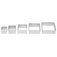 Ateco 5203 5-Piece Stainless Steel Fluted Square Cutter Set