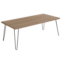 Flash Furniture NAN-JN-2628CT-GG Union Square 47 1/4 inch x 23 1/2 inch x 17 1/2 inch Rectangular Sonoma Oak Wood Grain Finish Coffee Table with Black Metal Legs