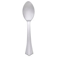WNA Comet 620155 Reflections 6 1/4" Stainless Steel Look Heavy Weight Plastic Spoon - 600/Case