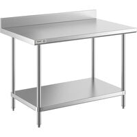 Regency 30" x 48" 16-Gauge Stainless Steel Commercial Work Table with 4" Backsplash and Undershelf