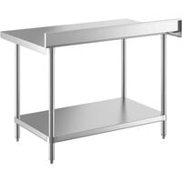 Regency 30 inch x 48 inch 16-Gauge Stainless Steel Commercial Work Table with 4 inch Backsplash and Undershelf