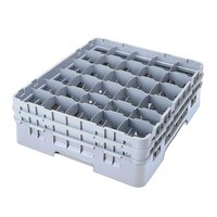 Cambro 30S434151 Soft Gray Camrack Customizable 30 Compartment 5 1/4 inch Glass Rack