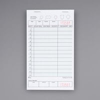 Choice 1 Part Green and White Guest Check with Beverage Lines and Bottom Guest Receipt   - 50/Case