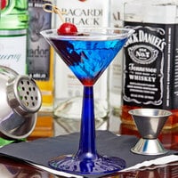 Fineline Flairware 2306-BL 6 oz. 2-Piece Plastic Martini with Cobalt Blue Base   - 96/Case
