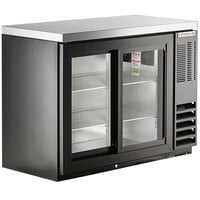 Beverage-Air BB48HC-1-GS-B-27 48 inch Black Counter Height Sliding Glass Door Back Bar Refrigerator