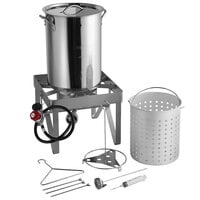 OuterMust 18 Qt. Fish Fryer Pot and Basket Outdoor Propane Deep Fryer with  Double Baskets, Ideal for Frying Fish, Chicken Wings, French Fries