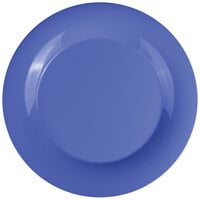 GET WP-12-PB Diamond Mardi Gras 12" Peacock Blue Wide Rim Round Melamine Plate - 12/Case