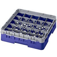 Cambro 25S318186 Camrack 3 5/8 inch High Customizable Navy Blue 25 Compartment Glass Rack