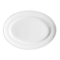 Tuxton CWH-116 Concentrix 11 1/2" x 8 3/8" White Oval China Platter - 12/Case