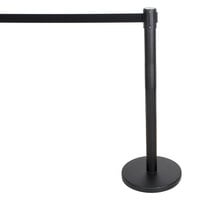 Aarco HBK-7 Black 40 inch Crowd Control / Guidance Stanchion with 84 inch Black Retractable Belt