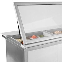 Beverage-Air SPE60HC-24M-STL-018 60 inch 2 Door Mega Top Glass Lid Refrigerated Sandwich Prep Table with Stainless Steel Back