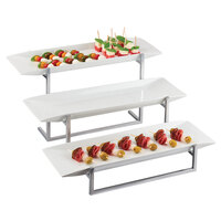 Cal-Mil PP3661-49 Three Tier Incline Display with Three Porcelain Platters - 23 inch x 24 1/2 inch x 12 inch