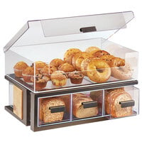 Cal-Mil 3908-84 Sierra Bronze Metal and Rustic Pine 2-Tier Bread Display Case - 22 1/2 inch x 14 3/4 inch x 13 3/4 inch