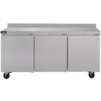 Delfield GUR72BP-S 72 inch Front Breathing ADA Height Worktop Refrigerator with 3 inch Casters