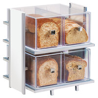 Cal-Mil 1279-15 Eco Modern White Two Tier Bread Display Case - 14" x 11 1/2" x 15"
